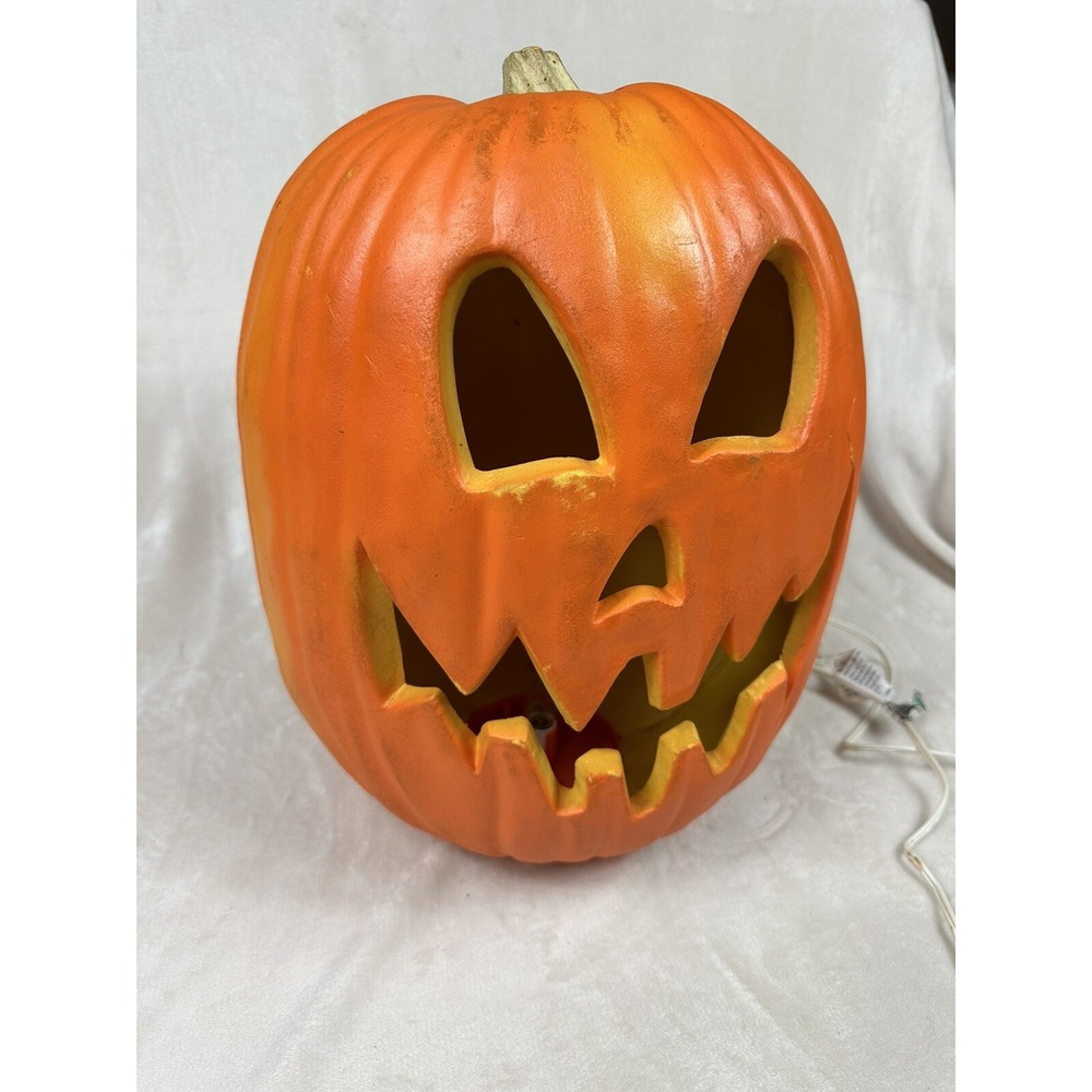 VTG 1995 Trendmasters Light Up Jack O Lantern Pumpkin Halloween Foam Mold 16" - Picture 2 of 13
